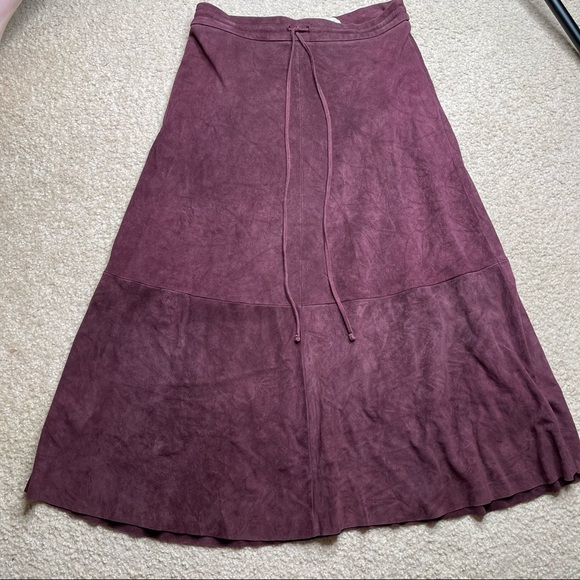 R/R Studio BURGUNDY SUEDE SKIRT - Picture 6 of 7